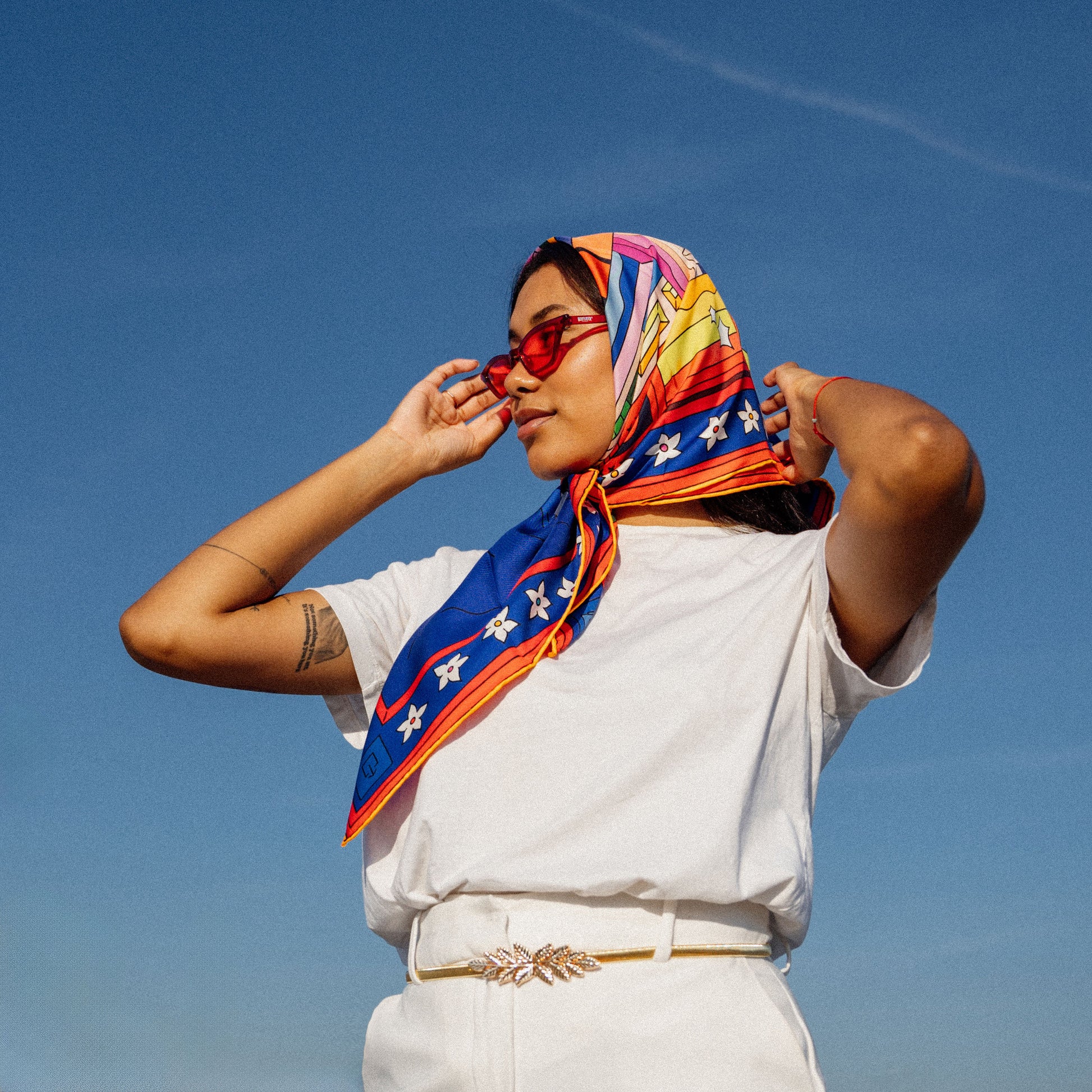 Luxury Designer Silk Scarf, Styling