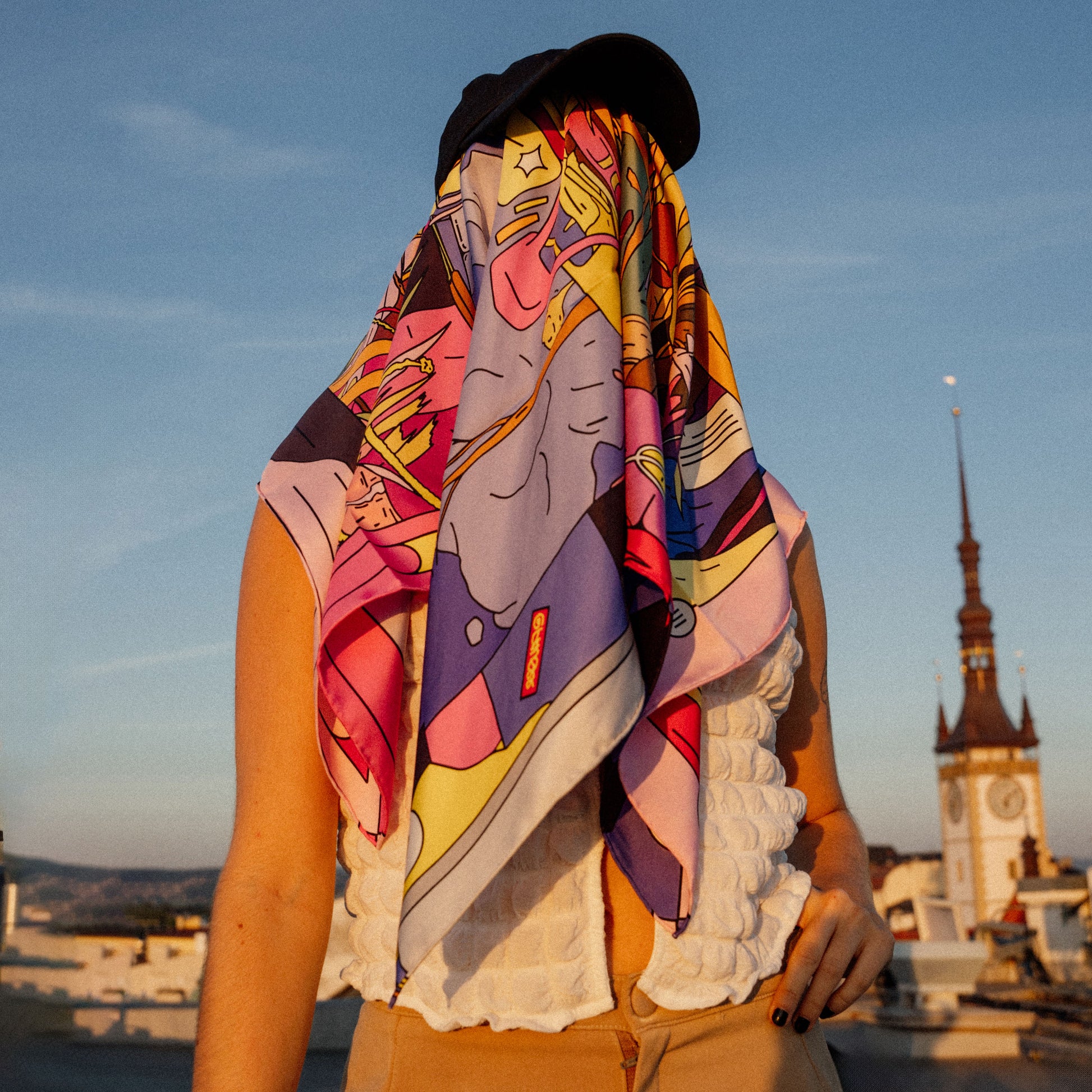 Designer Luxury Silk Scarf Detail