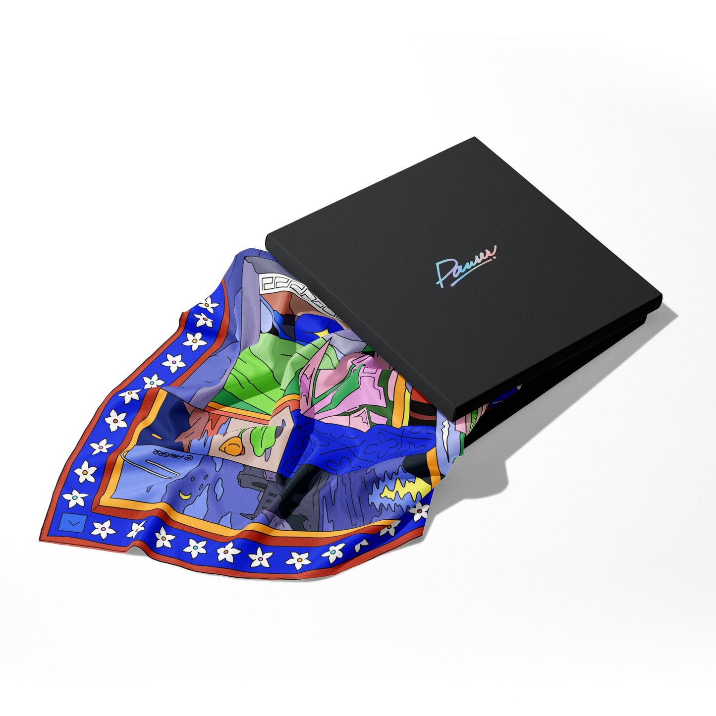 Designer Luxury Silk Scarf, packaging 