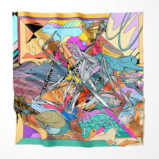 Luxury Designer Silk Scarf Product Photo